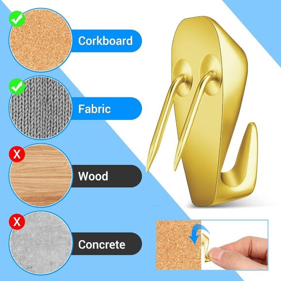 Cubicle Hooks Fabric Panel Wall Hooks Cubicle Clips Picture Hangers for 40 Lbs O - Picture 3 of 8